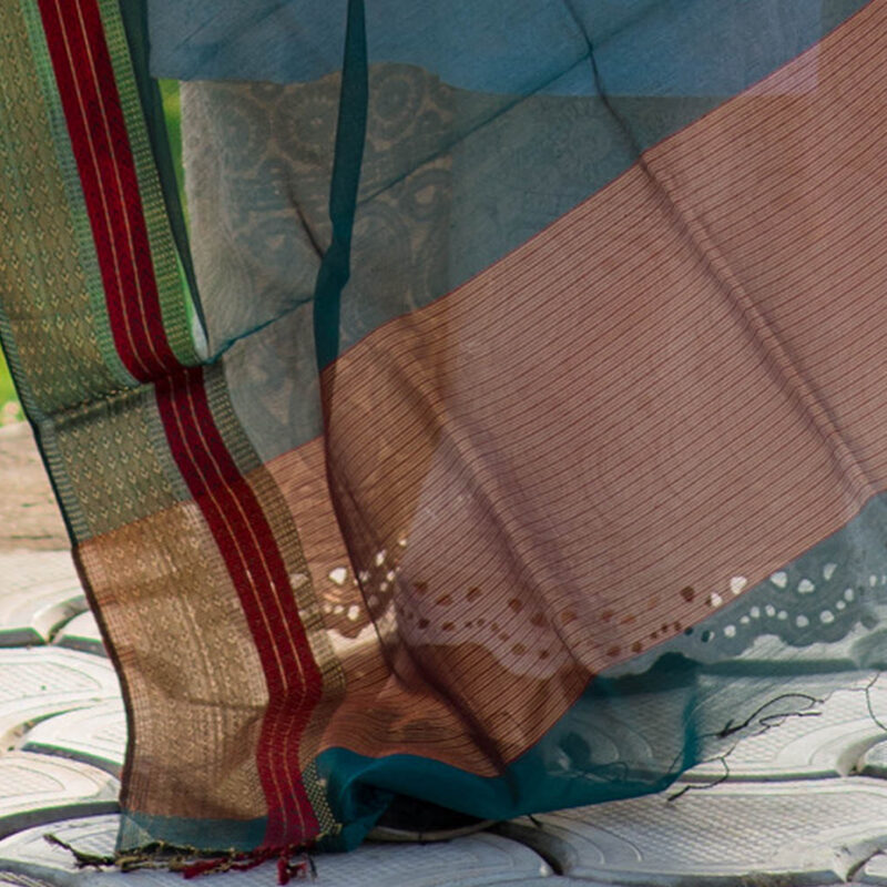 Silk Dupatta -Shade Of Green - Image 4