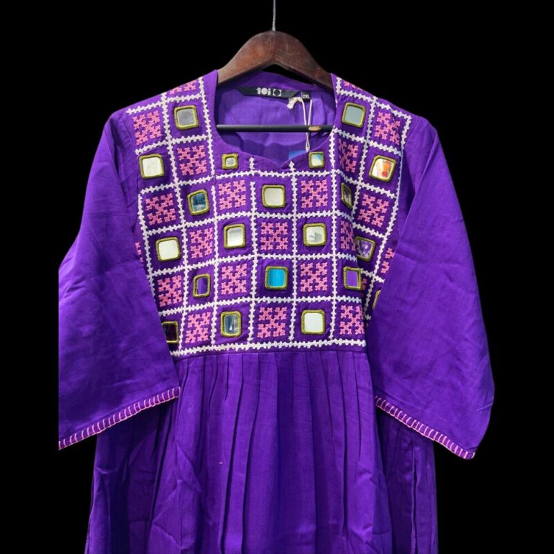 Bavaliya Hand Work Kurti Purple