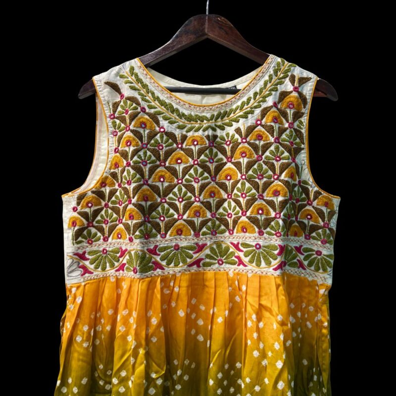 Handwork Silk Kurti Bandhej