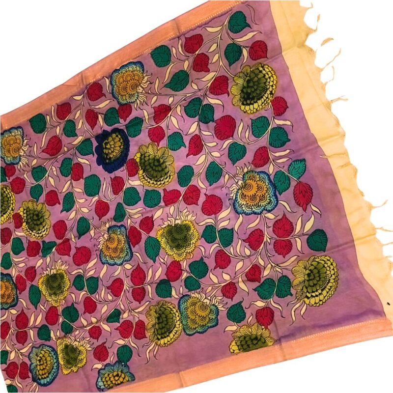Floral Pen Kalamkari Dupatta