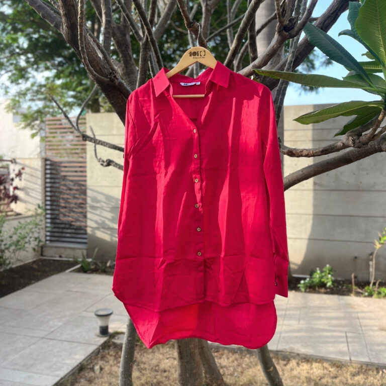 Cotton Shirt In Hot Pink