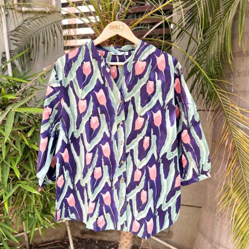 Cotton Shirt In Tulip Print