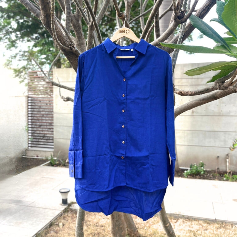 Purplish Blue Cotton Shirt