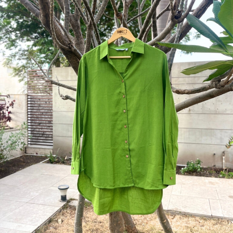 Parrot Green Cotton Shirt