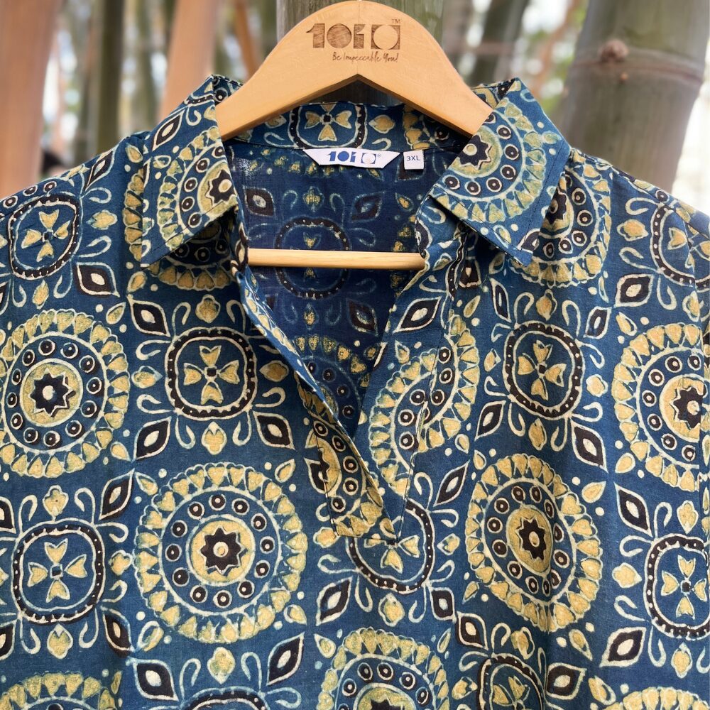 Indigo Ajrakh Kurta - Image 3