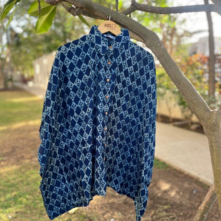 Dabu Shirt Kaftan Indigo