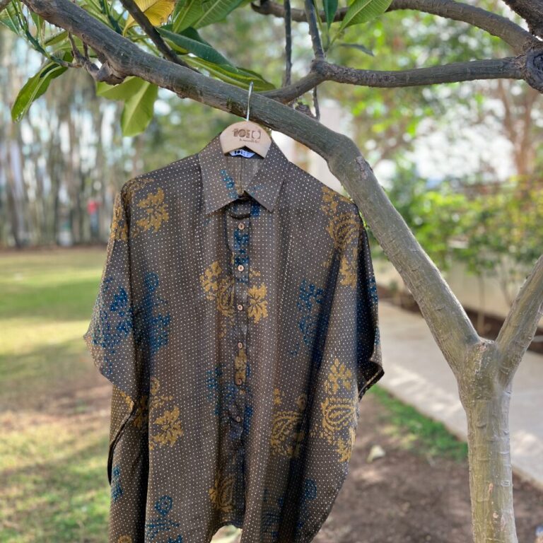Ajrakh Silk Shirt Kaftan