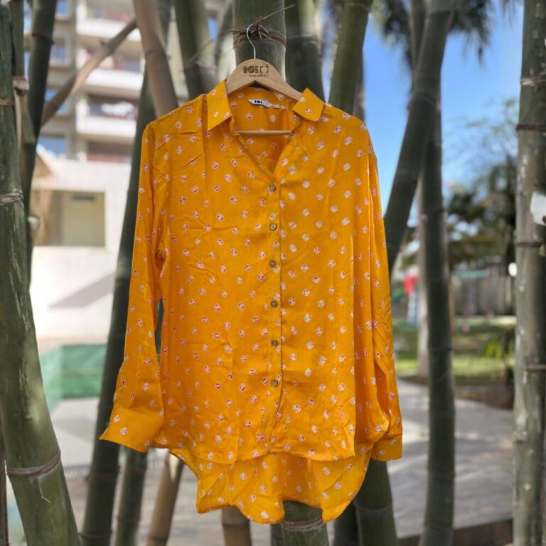 Bandhej Silk Shirt Yellow