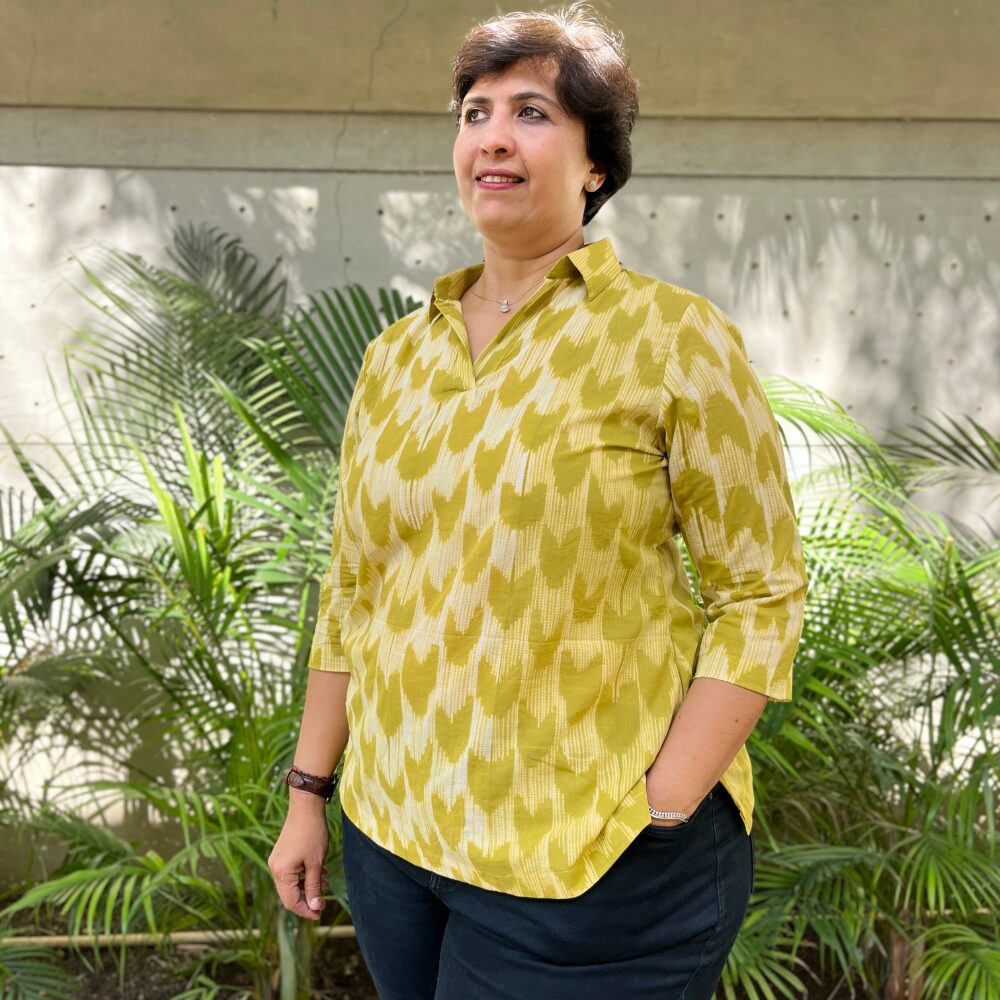 Mustered Shibori Short Kurta - Image 3