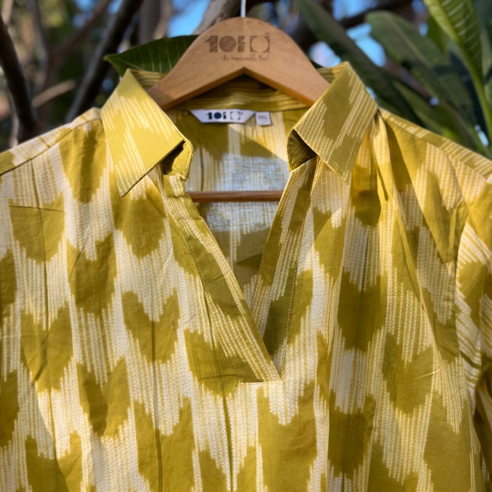 Mustered Shibori Short Kurta - Image 4