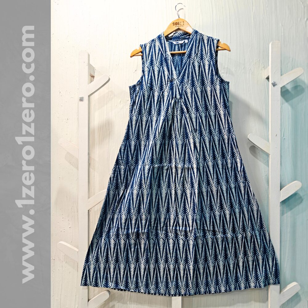 Indigo Cotton Frock - Image 2