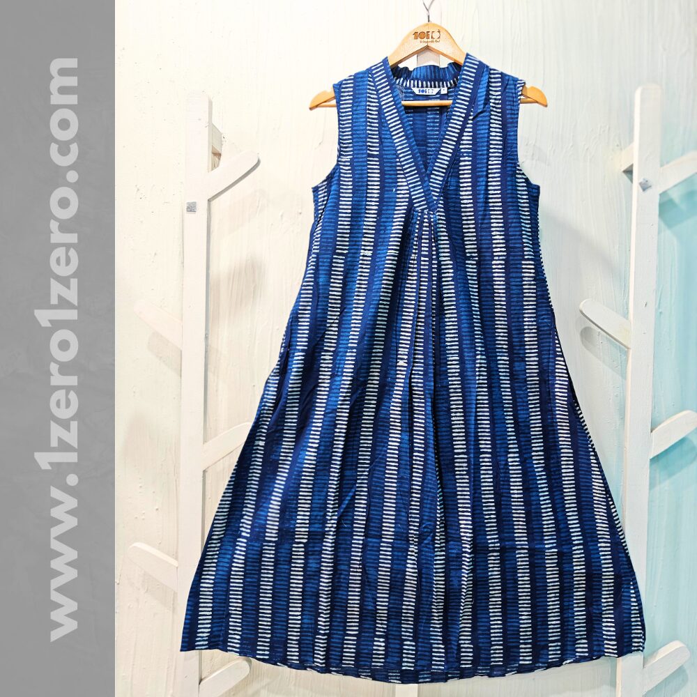 Indigo Cotton Frock - Image 2