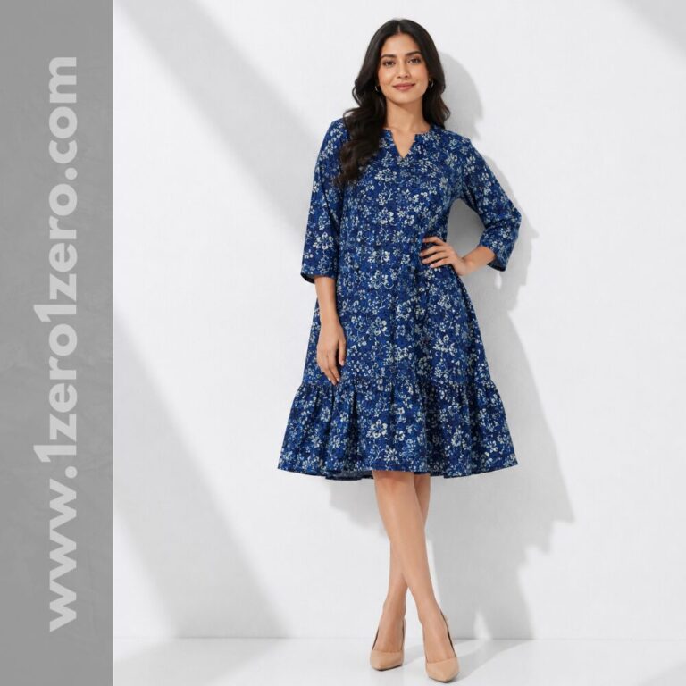 Cotton Frock In Indigo