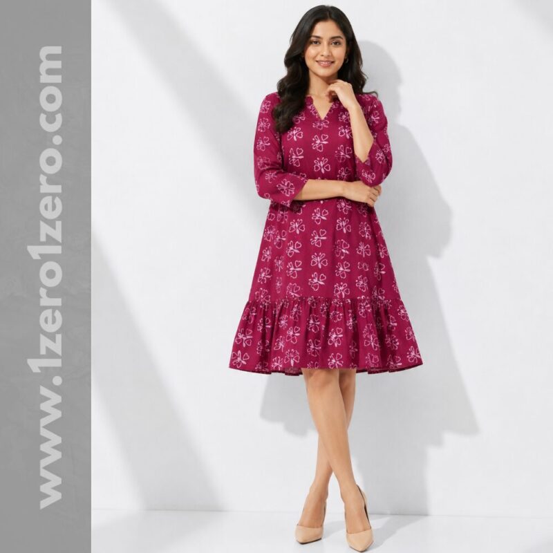 Butterfly Print Cotton Frock