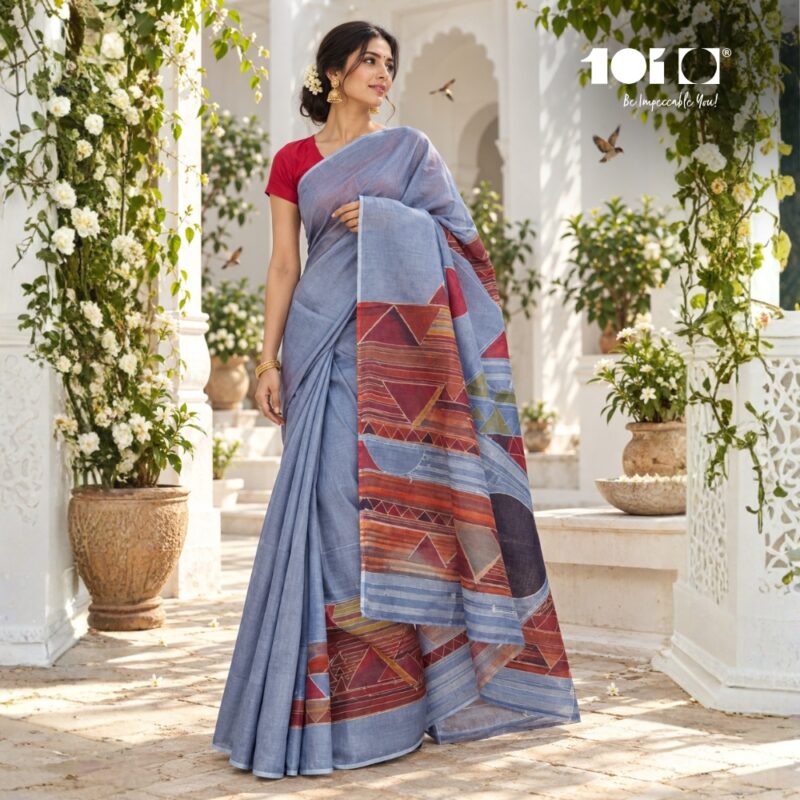 Hand Painted Maheswari Silk Saree