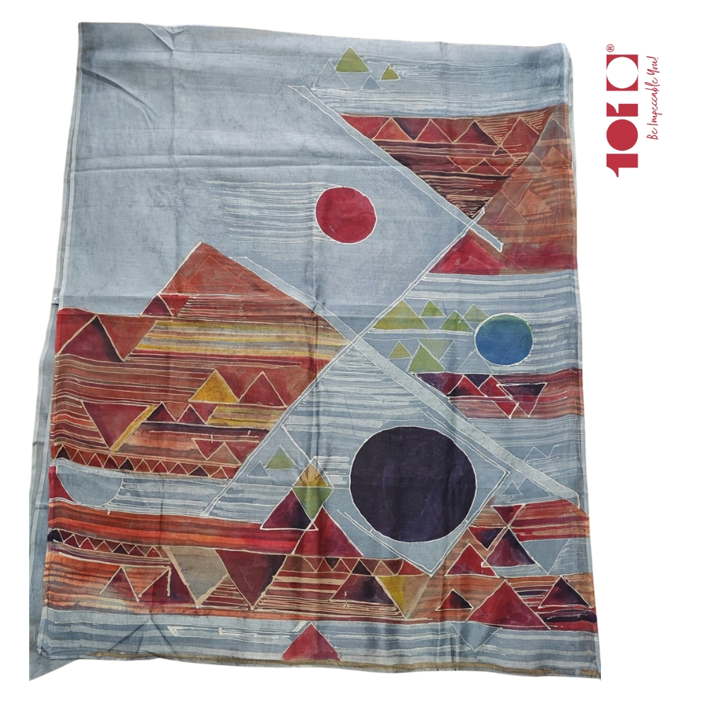 Hand Painted Maheswari Silk Saree - Image 2