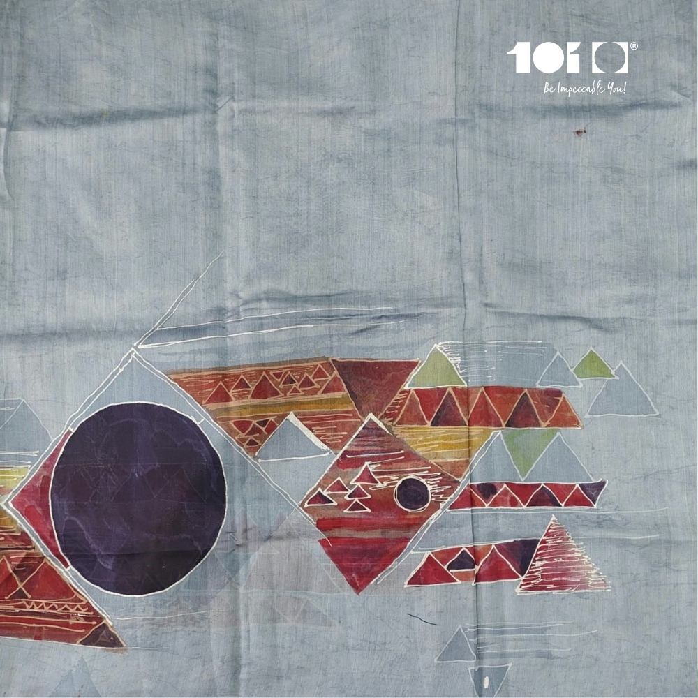 Hand Painted Maheswari Silk Saree - Image 3