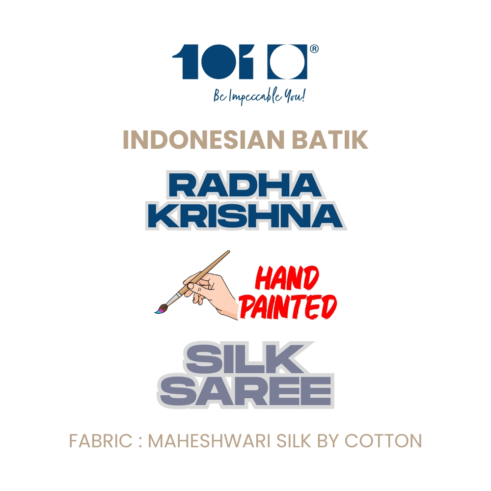 Radha Krishna Motif Maheshwari silk saree - Image 5