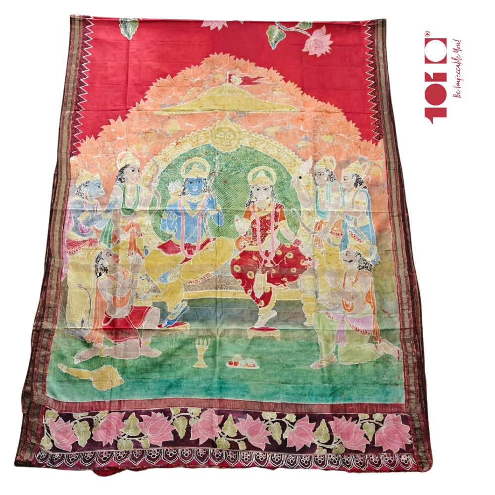 Maheshwari Mulberry Silk RamDarbar Saree - Image 2