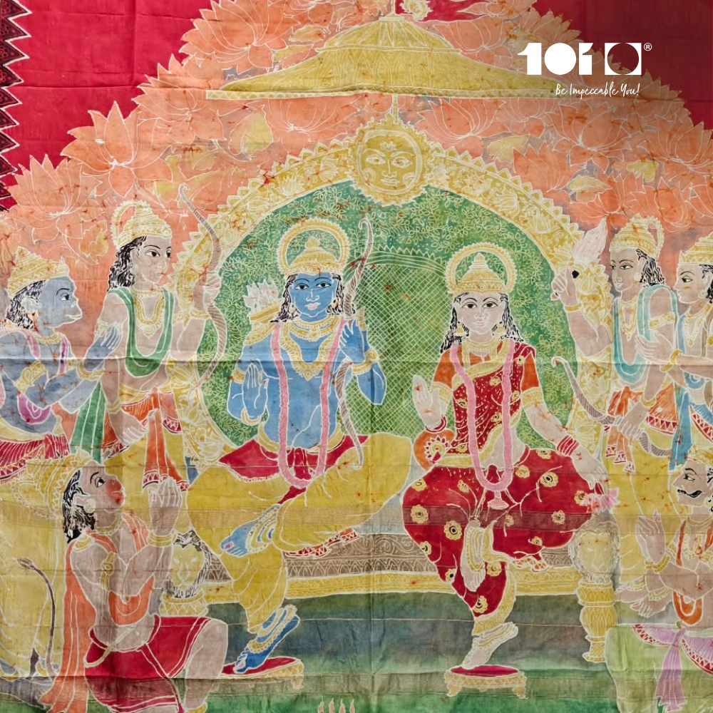 Maheshwari Mulberry Silk RamDarbar Saree - Image 3